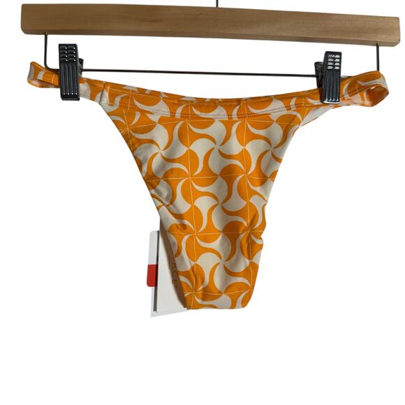 L*Space Camdyn Orange White Geo Print Bitsy Bikini Swimsuit Bottoms Size Small - Picture 7 of 7
